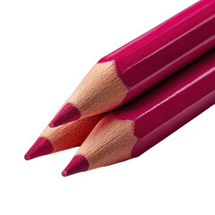 Set of pink colored pencils – sharpened artist drawing tools for sketching and coloring

