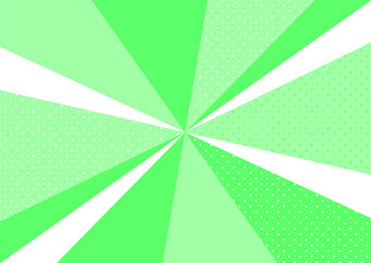 Obraz premium 放射とドットの背景 コミック風 緑