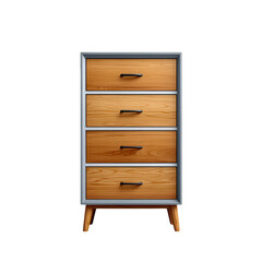 Modern wooden dresser with four drawers and gray frame &ndash; minimalist storage furniture