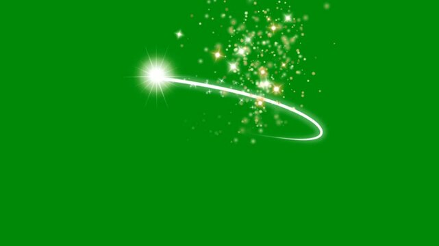 Star Glitter Falling on Green Screen for Fantasy Visuals, The video element of on a green screen background, Ultra High Definition, 4k video, on a green screen background.