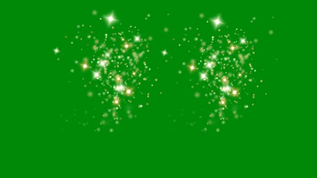Star Glitter Falling on Green Screen for Fantasy Visuals, The video element of on a green screen background, Ultra High Definition, 4k video, on a green screen background.