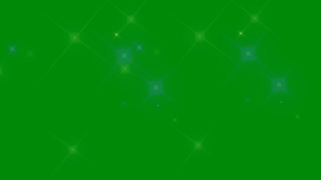 Star Glitter Falling on Green Screen for Fantasy Visuals, The video element of on a green screen background, Ultra High Definition, 4k video, on a green screen background.