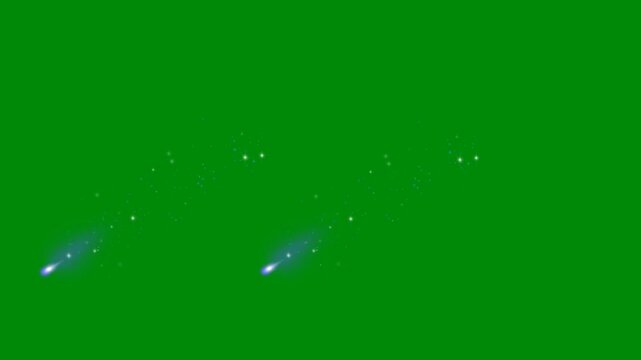Star Glitter Falling on Green Screen for Fantasy Visuals, The video element of on a green screen background, Ultra High Definition, 4k video, on a green screen background.