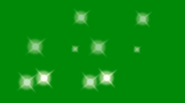 Star Glitter Falling on Green Screen for Fantasy Visuals, The video element of on a green screen background, Ultra High Definition, 4k video, on a green screen background.