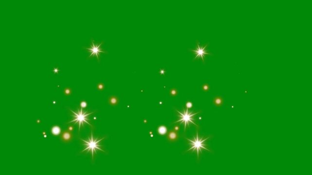 Star Glitter Falling on Green Screen for Fantasy Visuals, The video element of on a green screen background, Ultra High Definition, 4k video, on a green screen background.
