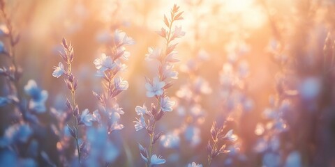 Delicate Wildflowers at Sunrise