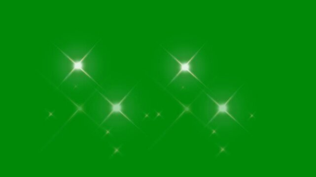 Star Glitter Falling on Green Screen for Fantasy Visuals, The video element of on a green screen background, Ultra High Definition, 4k video, on a green screen background.