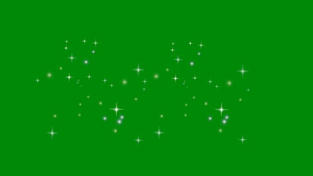 Star Glitter Falling on Green Screen for Fantasy Visuals, The video element of on a green screen background, Ultra High Definition, 4k video, on a green screen background.