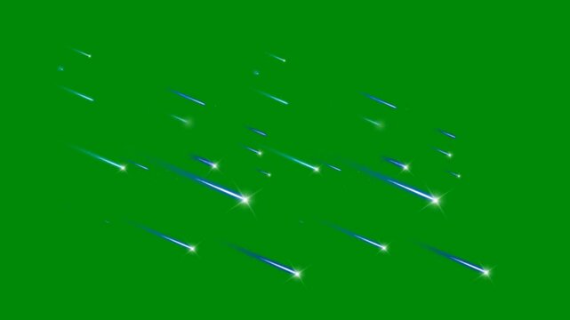 Star Glitter Falling on Green Screen for Fantasy Visuals, The video element of on a green screen background, Ultra High Definition, 4k video, on a green screen background.