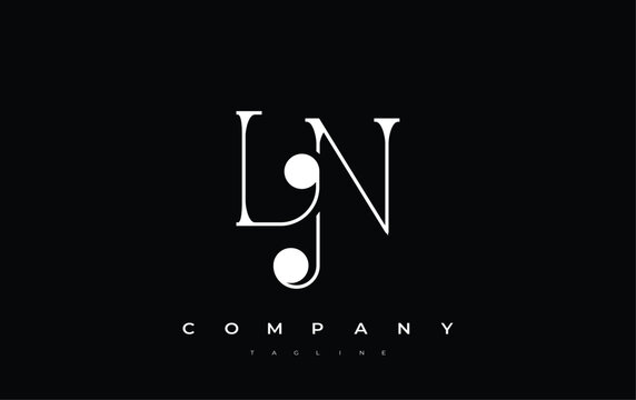 LN Typography Logo Design. Stylish monogram design depiction featuring the letters L and N combined in an artistic signature style, delivering a unique and creative visual representation.