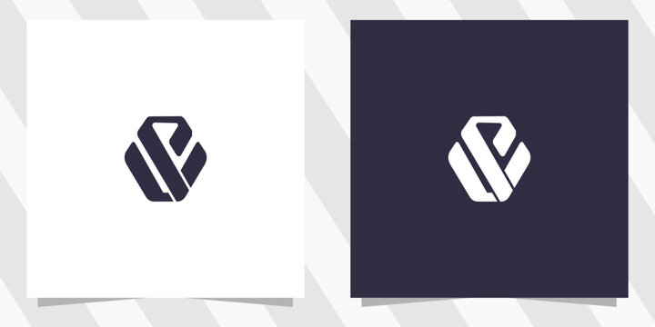 Letter vp pv logo design vector
