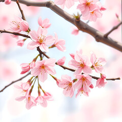 Obraz premium pink cherry blossom plant of cherry