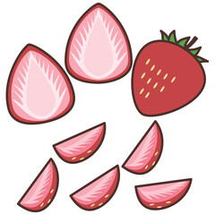 赤いイチゴのイラスト