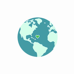 Fototapeta premium Global love a heart for our planet Earth environmental care eco friendly sustainability concept design