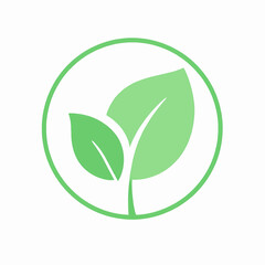 Eco friendly green leaves nature symbol organic growth vibrant design