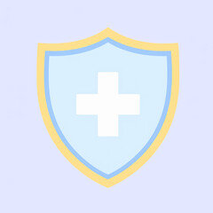 Fototapeta premium Medical Shield Pastel Colors Health Protection Icon Design