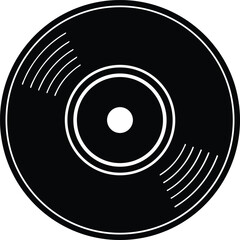 Vinyl Record Icon Outline Vector Illustration