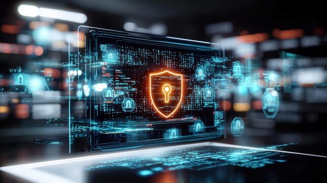 Enhancing cybersecurity measures through innovative technology solutions global digital environment infographic virtual framework security concepts