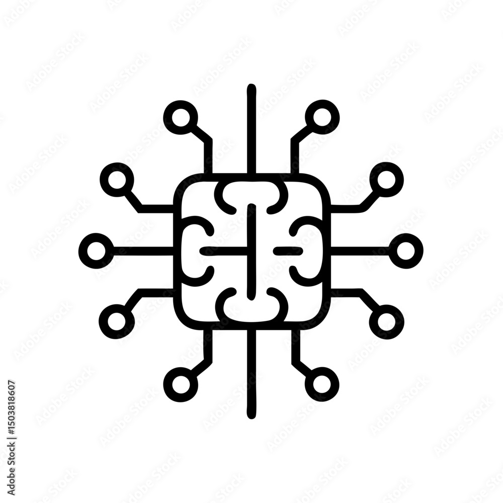 Poster neuromorphic computing brain-inspired chip design icon