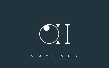 OH Typography Logo Design. Stylish monogram design depiction featuring the letters O and H combined in an artistic signature style, delivering a unique and creative visual representation.