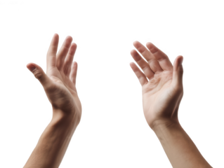 Two Hands Clapping Mid-Air Transparent Background