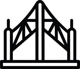 Bridge Structure Icon Outline Vector Illustration