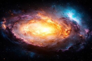 Dreamy Galaxy Background with Faded Soft Orange Purple and Blue Hues