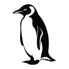 Penguin isolated vector black silhouette