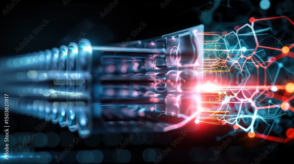 Aufkleber dynamic optical fiber connection redefining communication technology in the digital age futuristic e