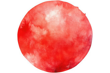 Obraz premium Red watercolor circle texture isolated on transparent background