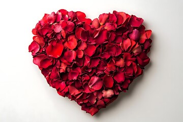 Red Rose Petals Heart Shape Illustration