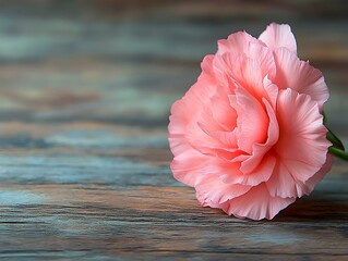 Pink Flower on Weathered Wood Background Illustration