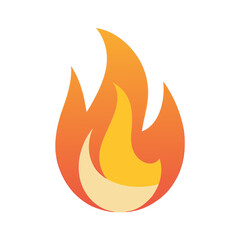 Simple fire flame icon logo vector illustration isolated on transparent background
