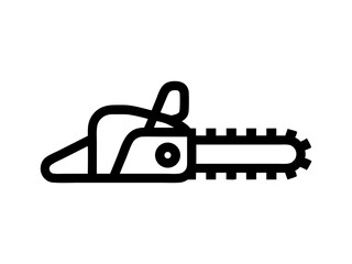 Chainsaw icon line art vector illustration isolated on transparent background