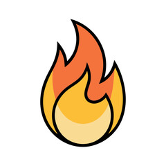 Simple fire flame icon vector illustration isolated on transparent background