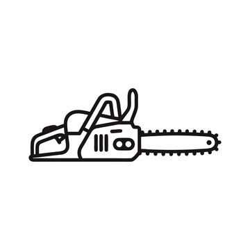 black chainsaw outline clip art preview