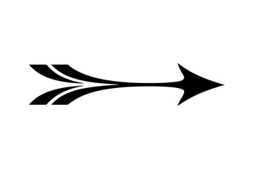 Stylish black arrow icon vector illustration isolated on transparent background
