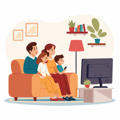 Create a bold-stroke vector illustration of a cozy 2D cartoon scene, emphasizing warmth and comfort.  Include inviting details.