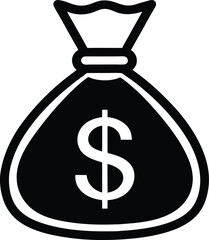 Money Bag Icon Outline Vector Illustration