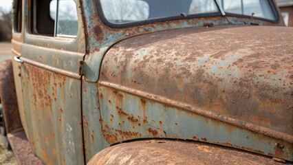 Fototapeta premium Close-up of a Rusted Vintage Car