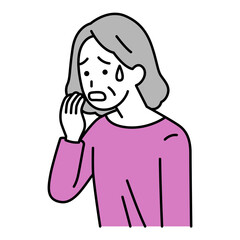 動揺している年配の女性