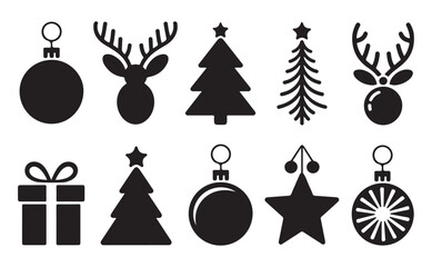 Christmas Themed Icons - Reindeer, Trees, Bauble, and Star Decorations