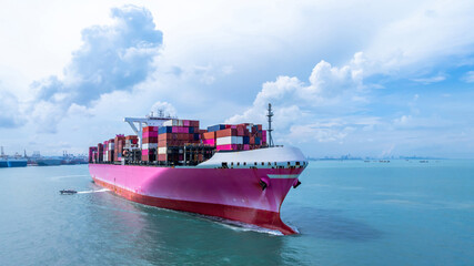 Container cargo ship freight shipping international, Global business freight shipping import export...