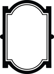 Elegant decorative frame design featuring arched top and bottom edges perfect for vintage labels invitations and decorative elements