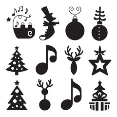 Christmas Themed Icons - Reindeer, Trees, Bauble, and Star Decorations