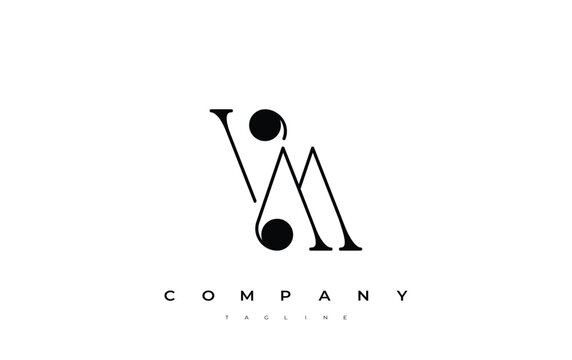 VM Typography Logo Design. Stylish monogram design depiction featuring the letters V and M combined in an artistic signature style, delivering a unique and creative visual representation.