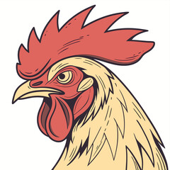 Rooster head icon logo vector on white background. rooster head icon. Adobe Illustrator Artwork