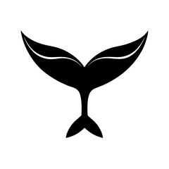 Stylized whale tail icon black silhouette