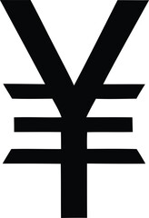Obraz premium Simplified black and white illustration of the japanese yen currency symbol representing finance and economic transactions