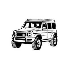 suv car vehicle black and white silhouette © MadeDirgaPepe